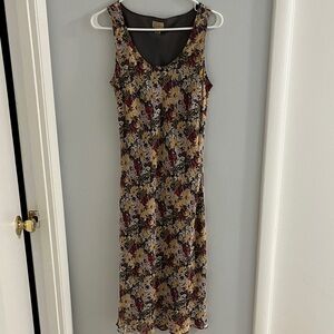 Gorgeous Nordstrom Caslon fully lined slip dress 8 muted earth tones floral